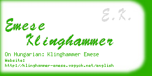 emese klinghammer business card